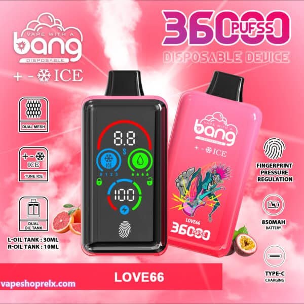 BANG ICE LEVEI 36000口拋棄式電子煙｜冰涼升級，持久暢吸