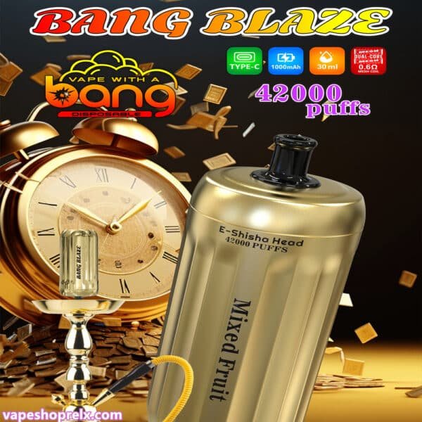 BANG E-SHISHA 42000Puffs 金色外觀拋棄式電子煙｜一次性電子水煙頭